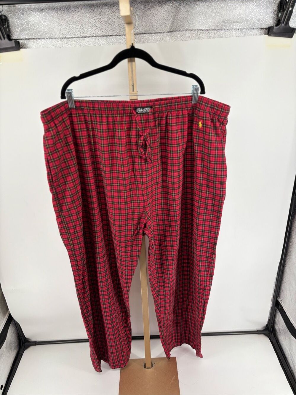 Polo Ralph Lauren Plaid Flannel Pajama Pants Mens 3X Red Cotton